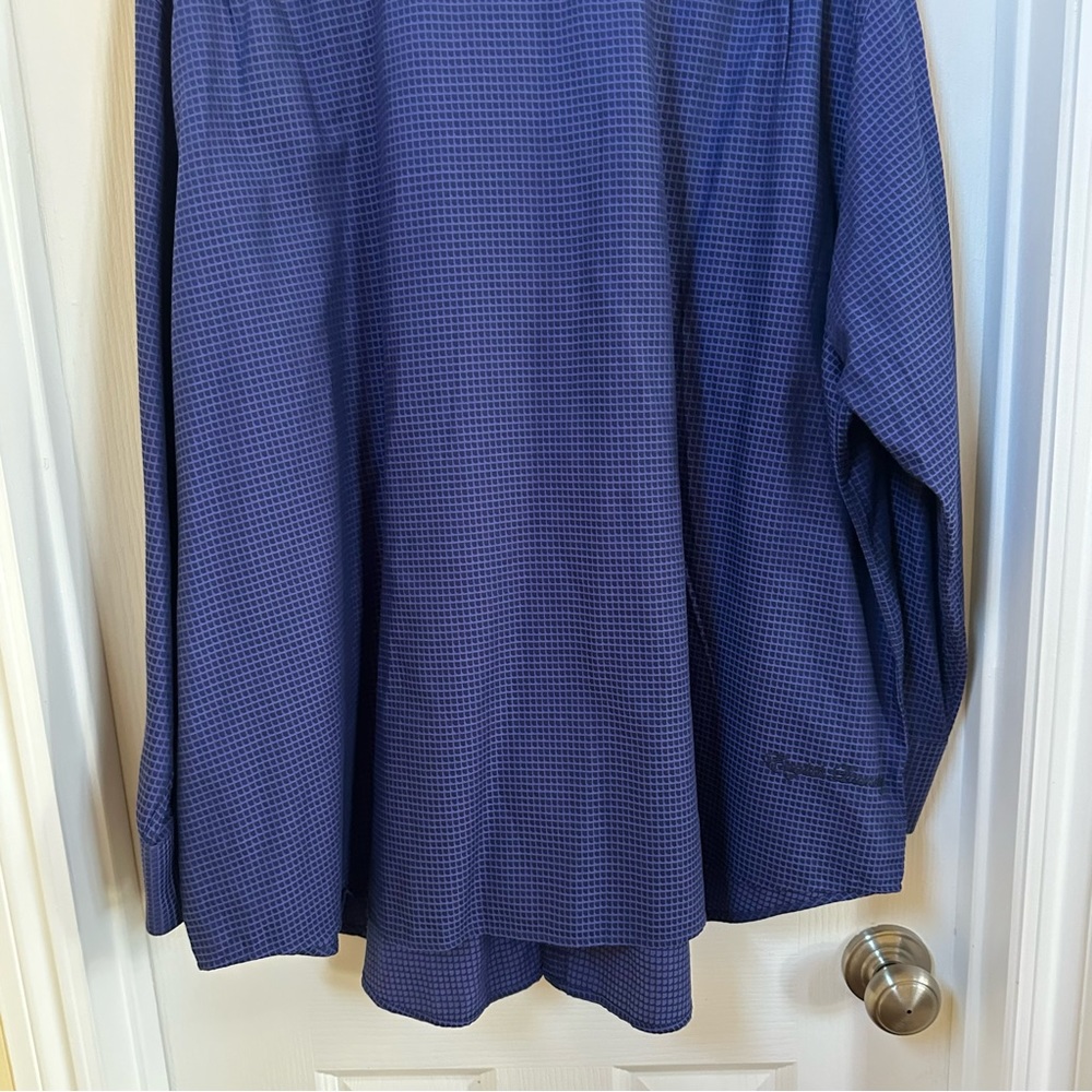 English Laundry Purple & Blue Checkered Cotton Long Sleeve Dress Shirt Sz 19 EUC - Picture 11 of 16